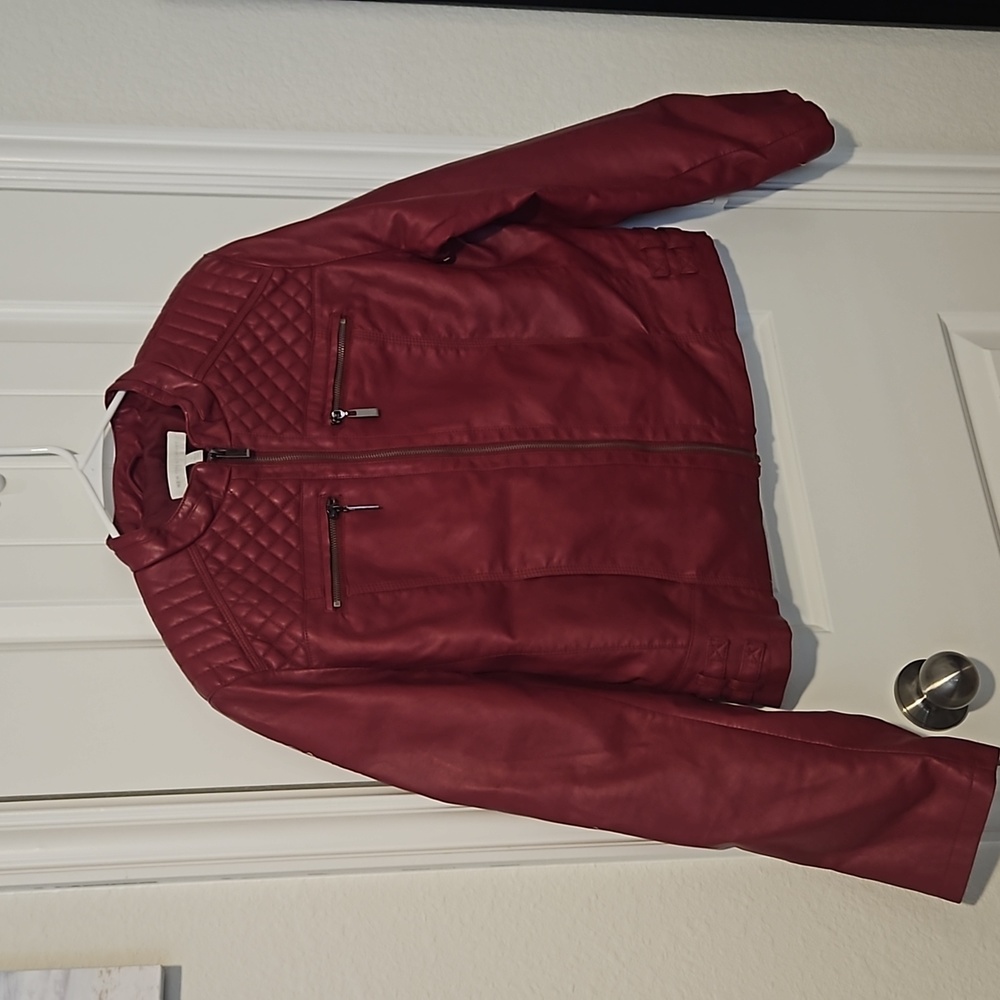 New York & Company XL Red Pleather Jacket
